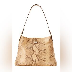 Kate Spade New York Tan Snake Print Shoulder Bag with Slouchy Design